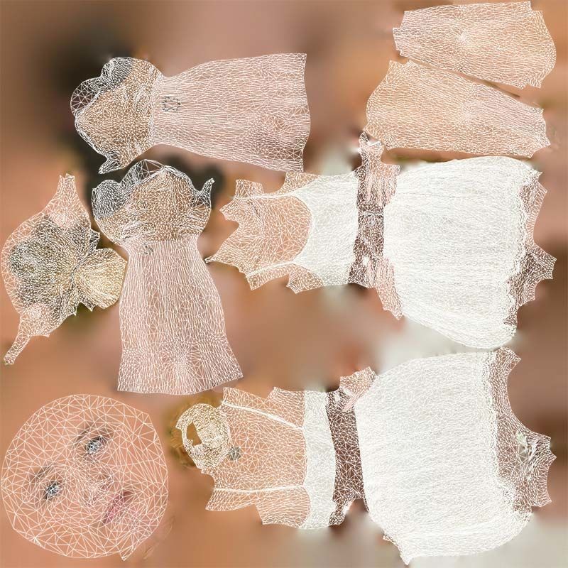 White Dress Woman 3D Model – Low Poly Character, FBX, Blender - View 16