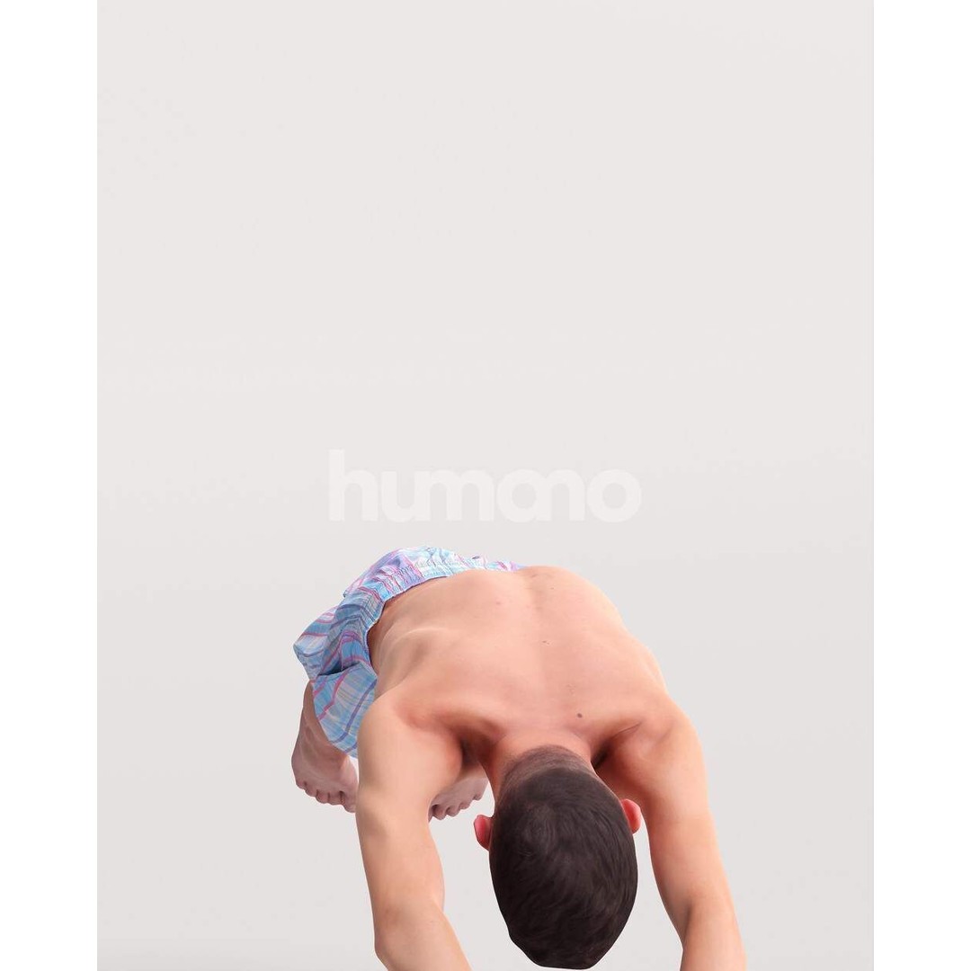 Humano Man Jumping into Pool 3D Model – Realistic PBR Character - View 11