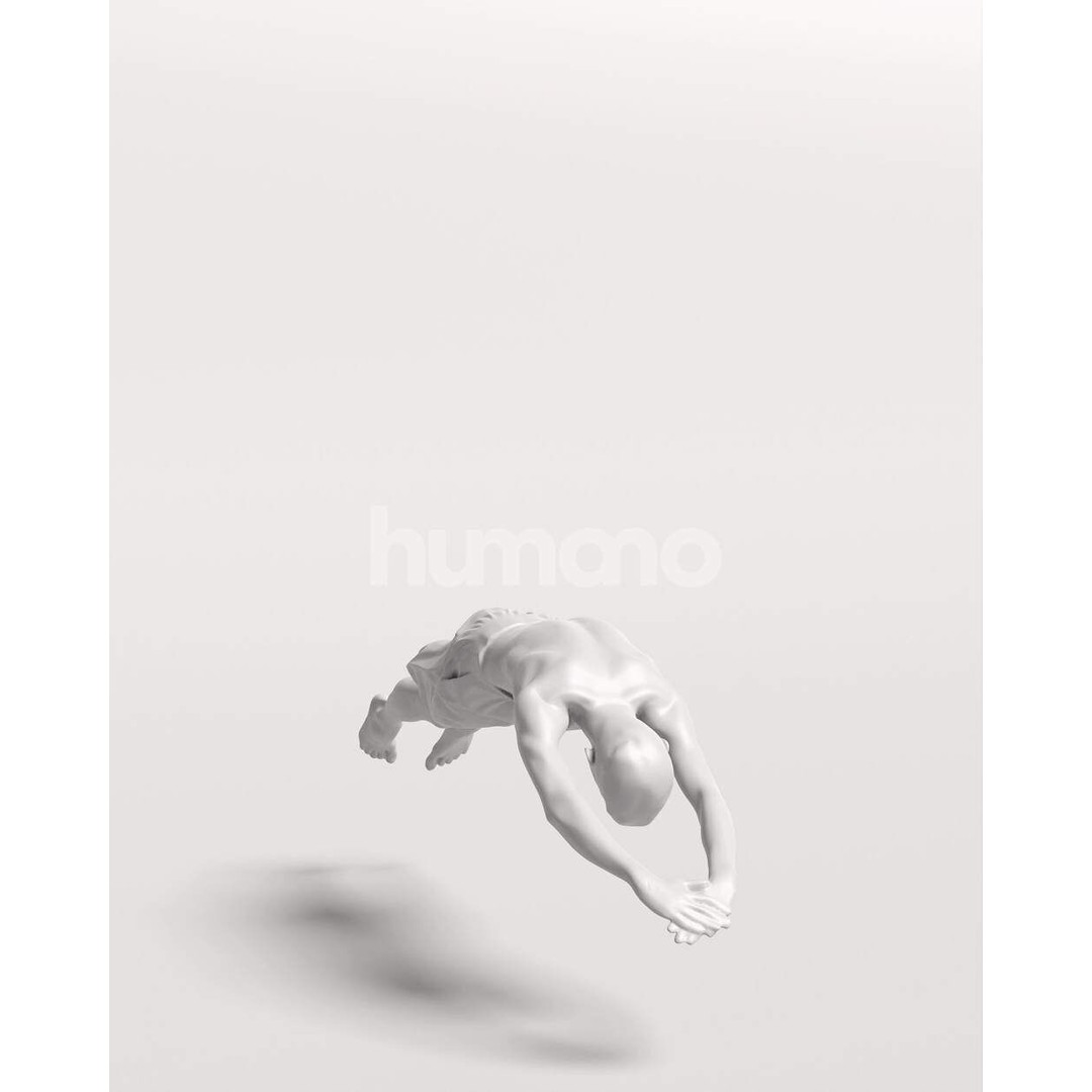 Humano Man Jumping into Pool 3D Model – Realistic PBR Character - View 4