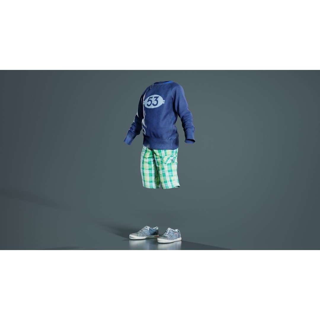 Boy Character 3D Model – Low Poly Photogrammetry Asset, FBX, PBR - View 10