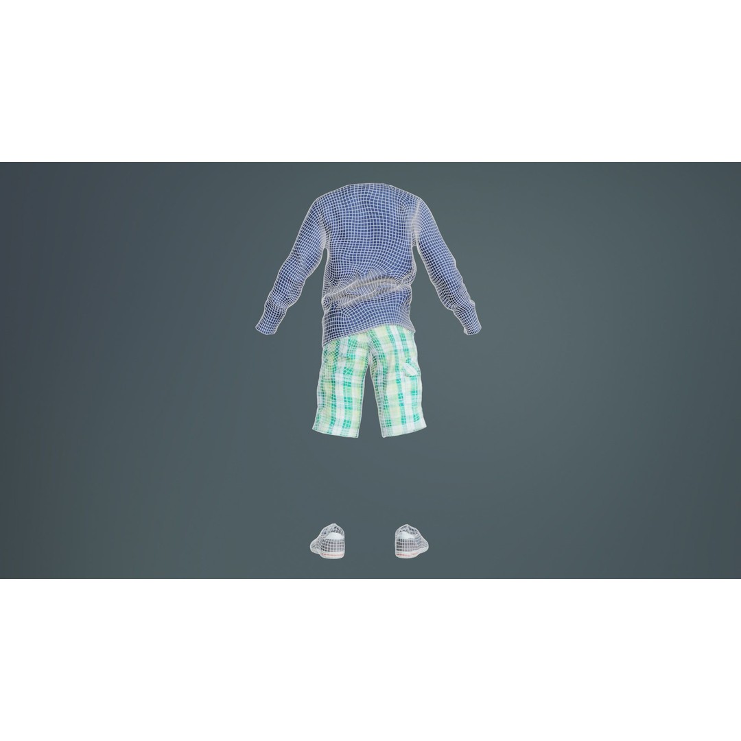 Boy Character 3D Model – Low Poly Photogrammetry Asset, FBX, PBR - View 12