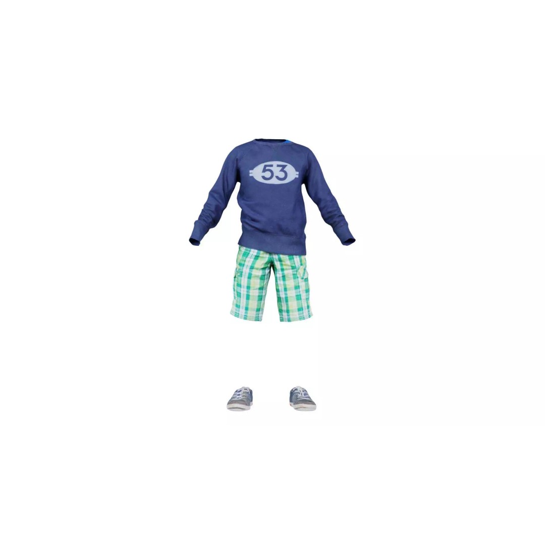 Boy Character 3D Model – Low Poly Photogrammetry Asset, FBX, PBR - View 2