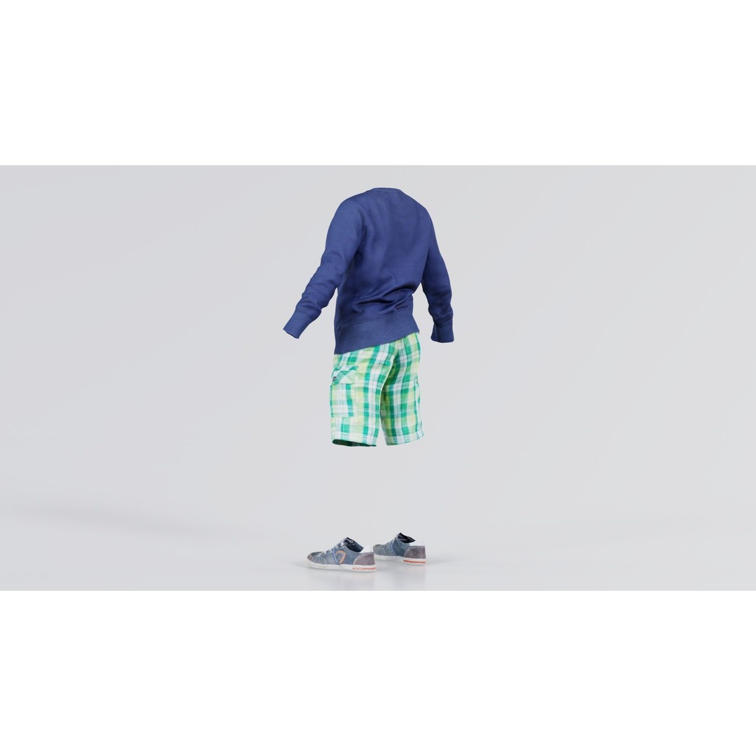 Boy Character 3D Model – Low Poly Photogrammetry Asset, FBX, PBR - View 5