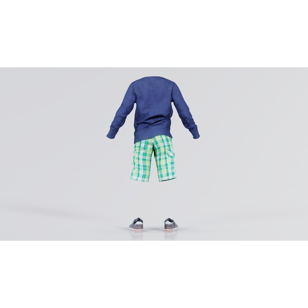 Boy Character 3D Model – Low Poly Photogrammetry Asset, FBX, PBR - View 9