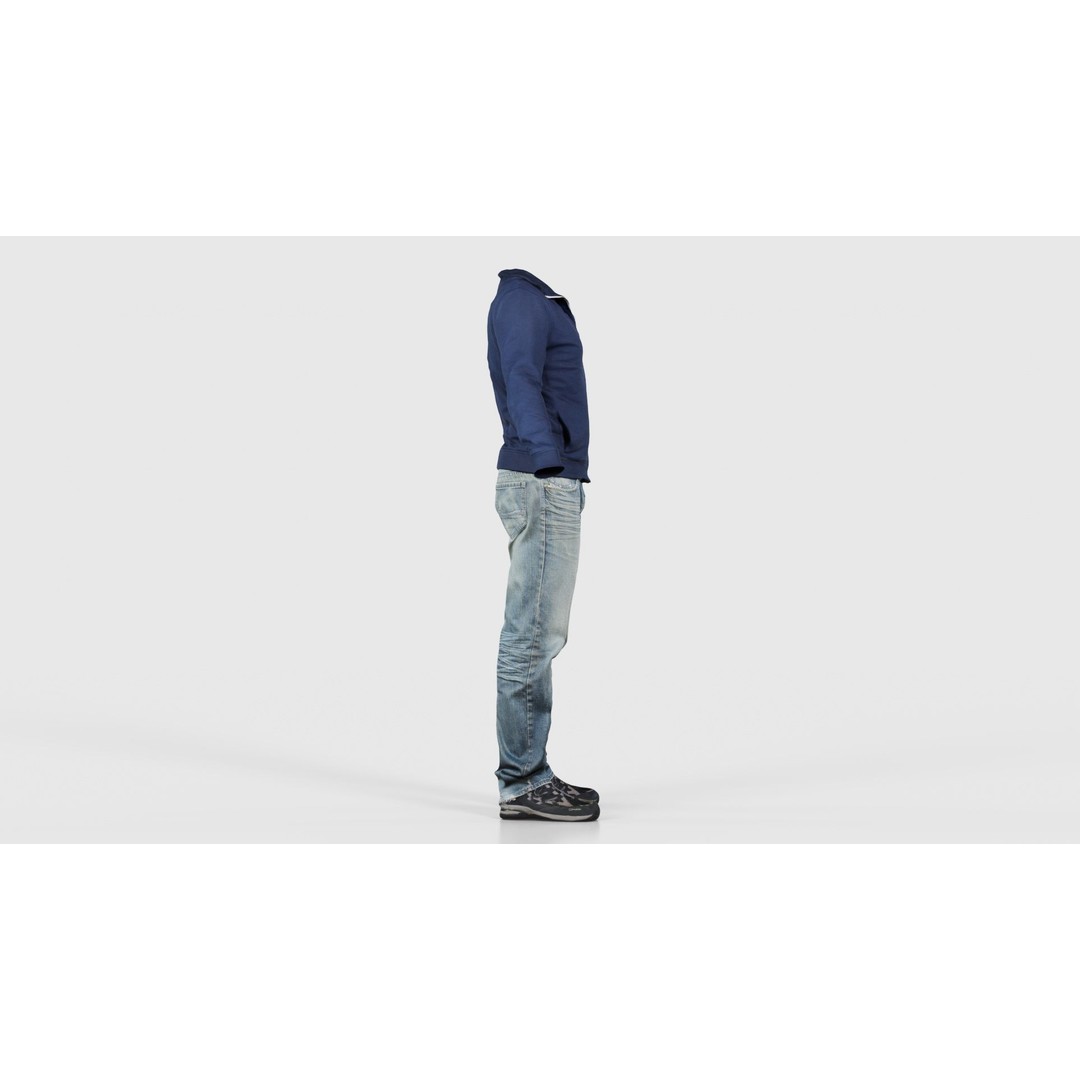 Casual Outfit 3D Model – Low Poly Male Character, FBX, Blender - View 20