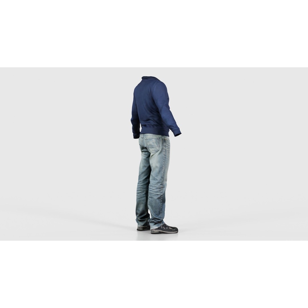Casual Outfit 3D Model – Low Poly Male Character, FBX, Blender - View 21