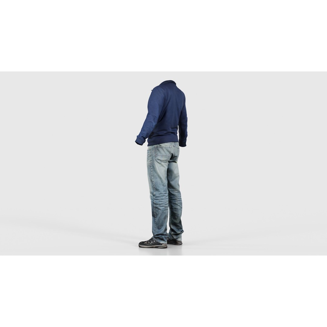 Casual Outfit 3D Model – Low Poly Male Character, FBX, Blender - View 25