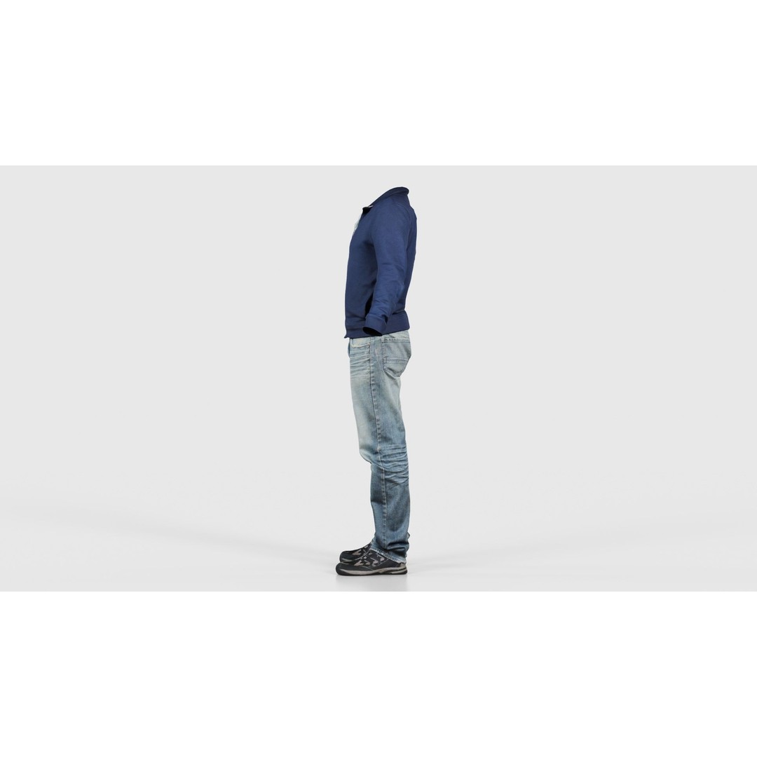 Casual Outfit 3D Model – Low Poly Male Character, FBX, Blender - View 26