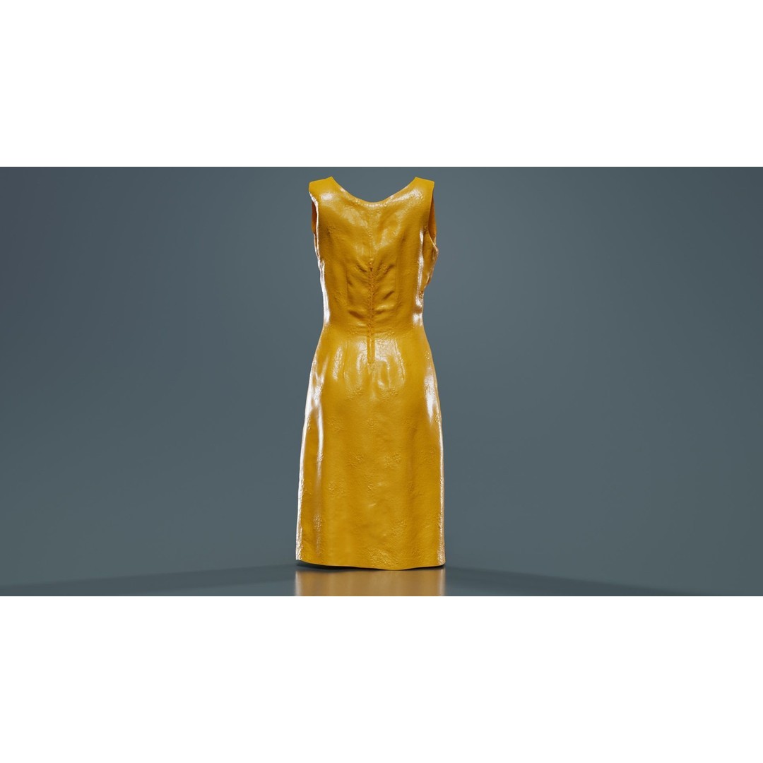 Shiny Pink Flower Dress 3D Model – Low Poly Apparel with PBR Textures - View 15