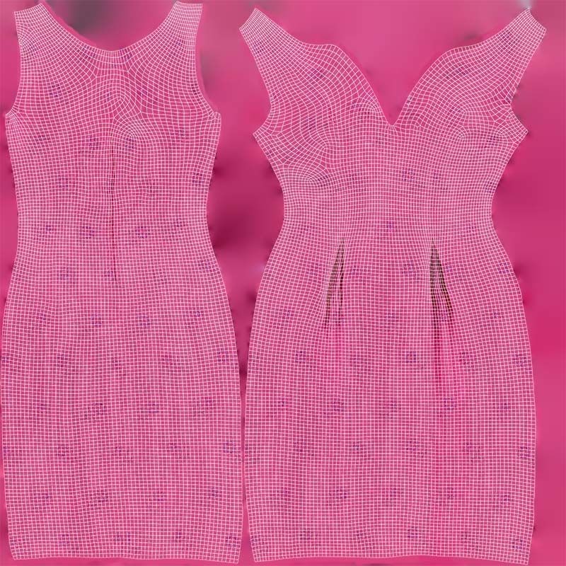 Shiny Pink Flower Dress 3D Model – Low Poly Apparel with PBR Textures - View 16