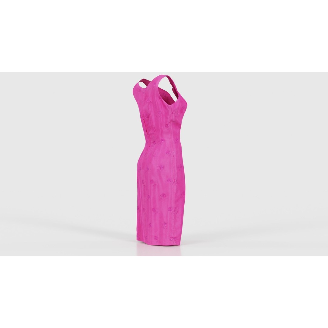 Shiny Pink Flower Dress 3D Model – Low Poly Apparel with PBR Textures - View 21