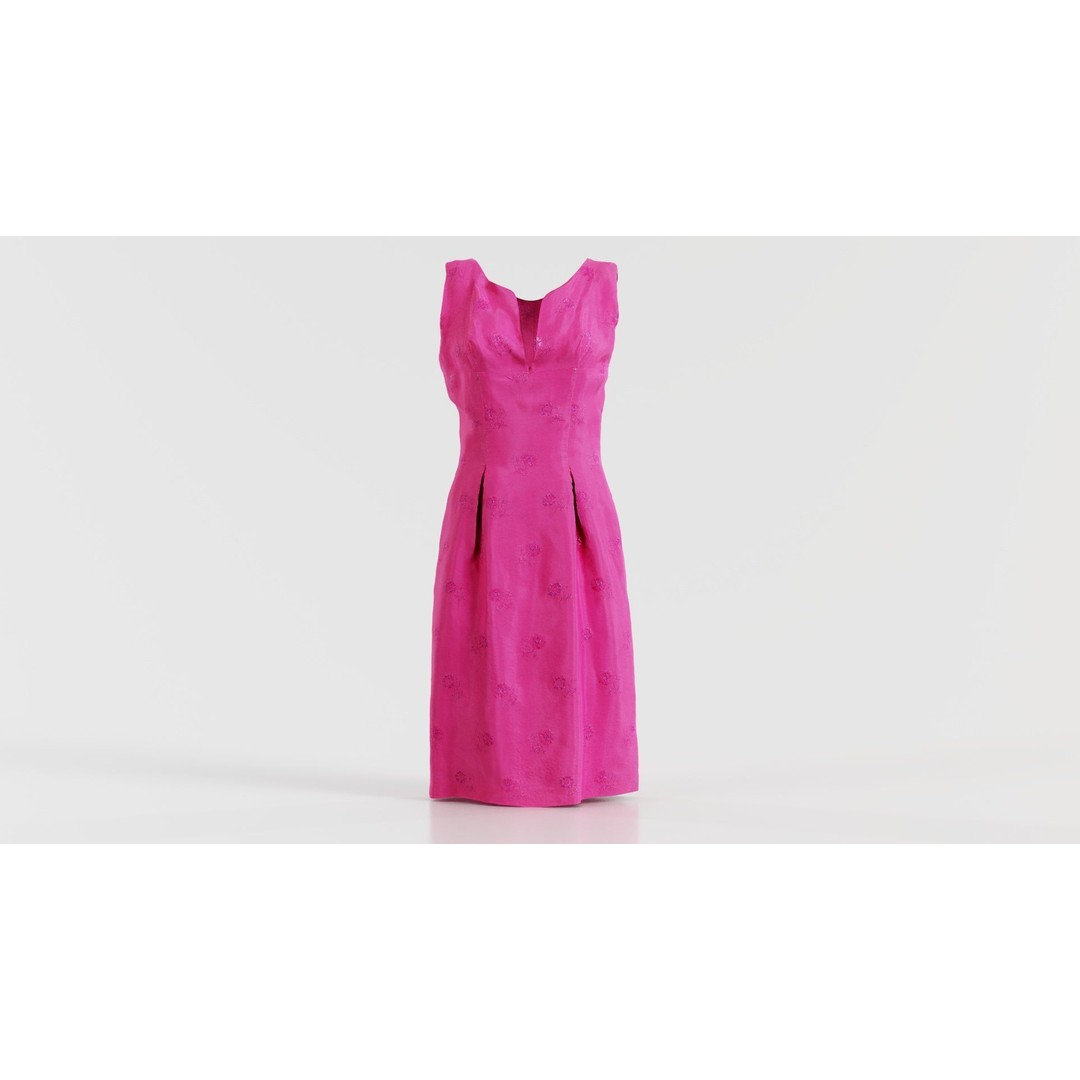Shiny Pink Flower Dress 3D Model – Low Poly Apparel with PBR Textures - View 8