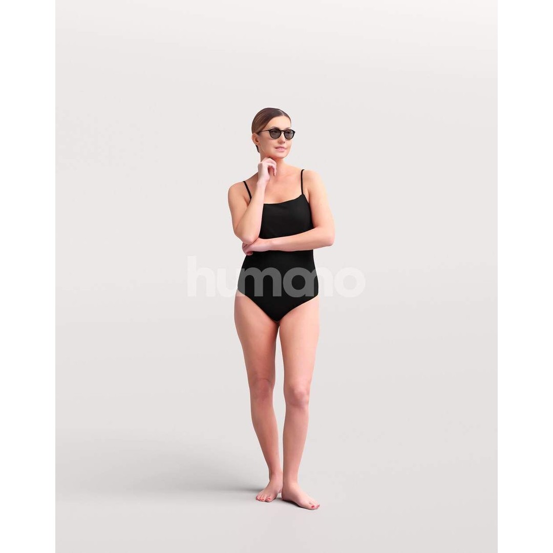 Beautiful Woman 3D Model – High Poly Posed Character, FBX, Blender