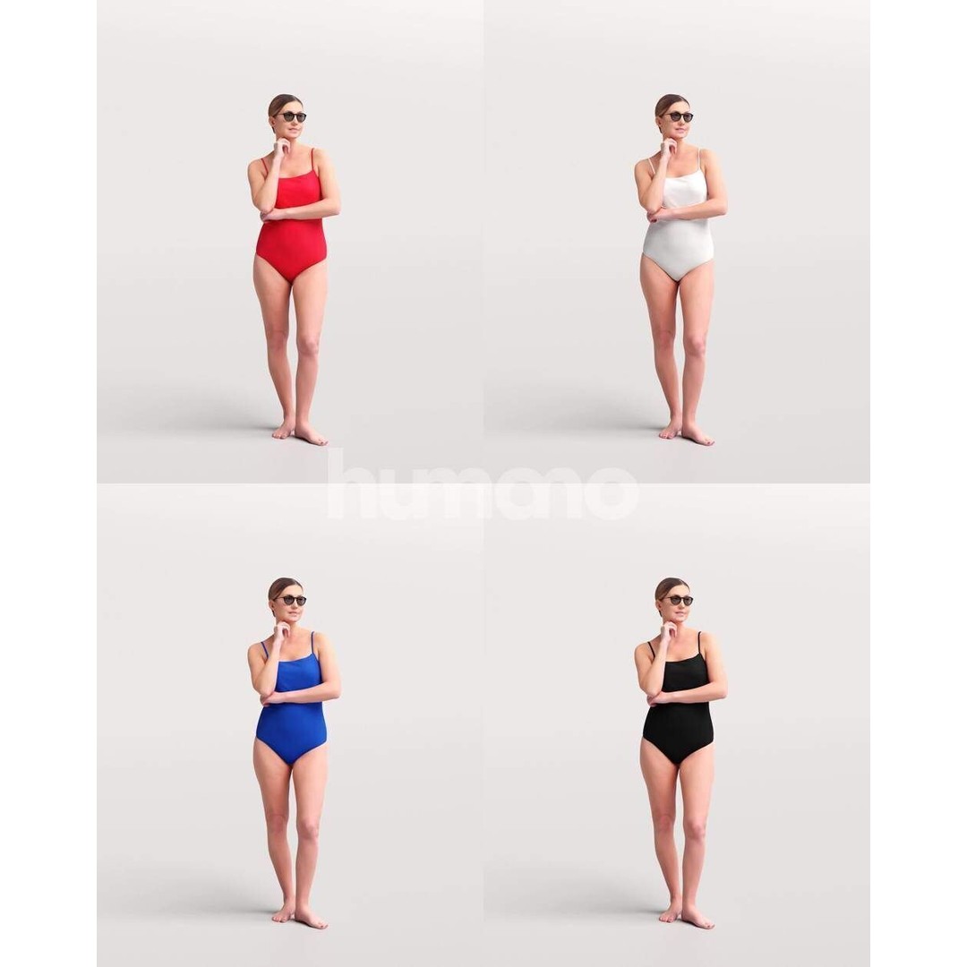 Beautiful Woman 3D Model – High Poly Posed Character, FBX, Blender - View 3