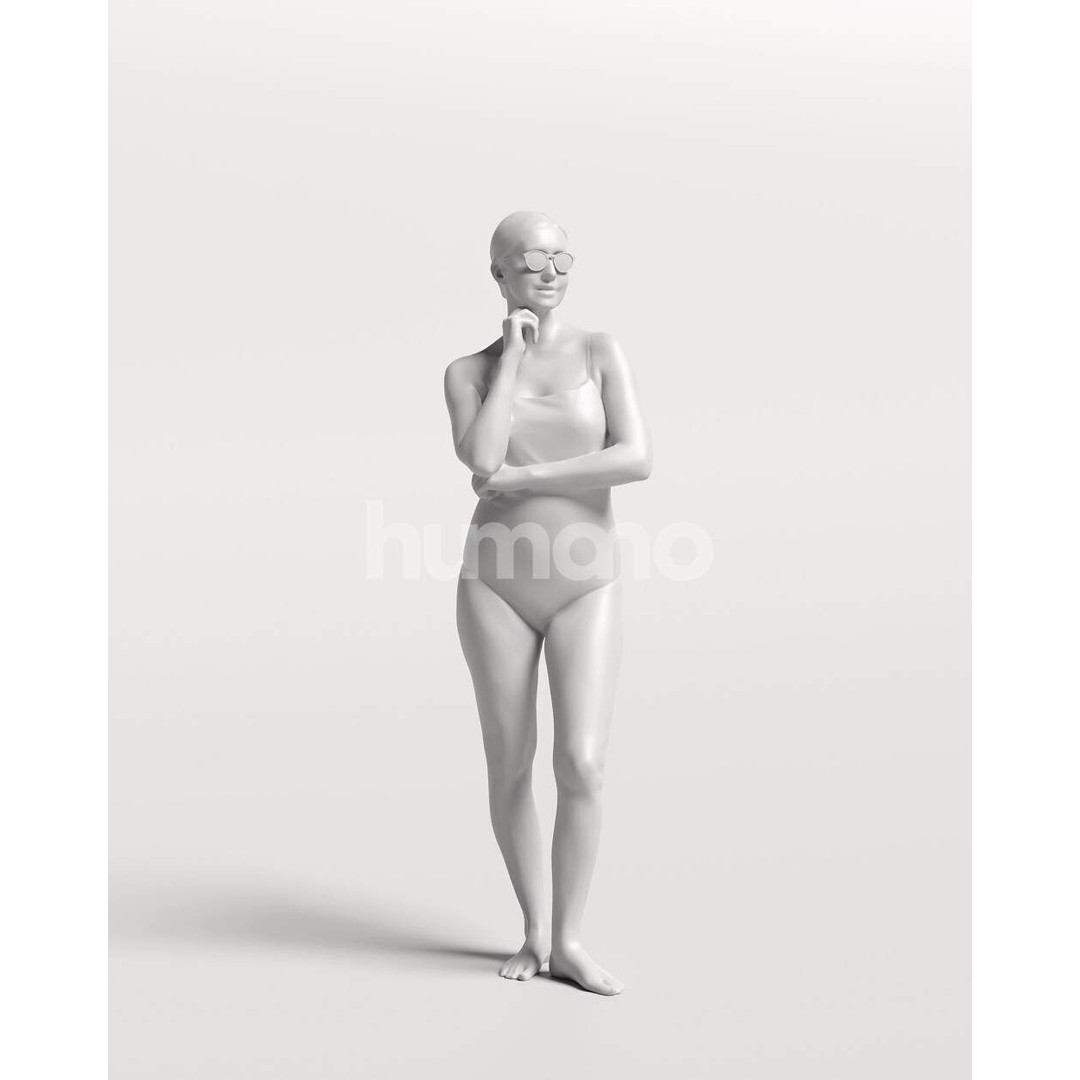 Beautiful Woman 3D Model – High Poly Posed Character, FBX, Blender - View 4