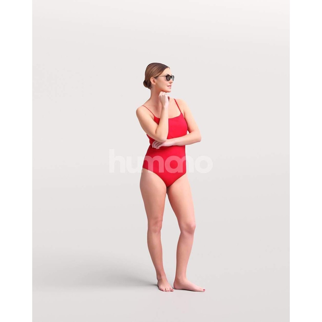 Beautiful Woman 3D Model – High Poly Posed Character, FBX, Blender - View 6