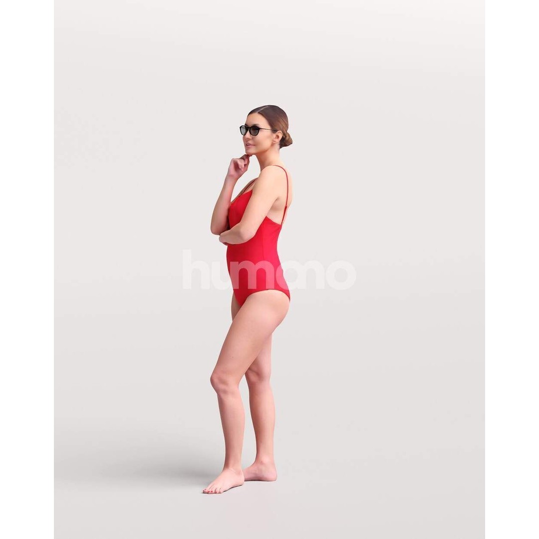 Beautiful Woman 3D Model – High Poly Posed Character, FBX, Blender - View 9