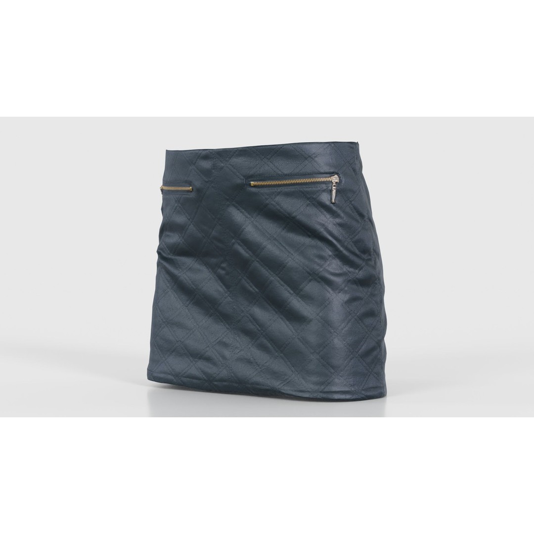 Black Leather Padded Skirt 3D Model – Low Poly Game Asset, FBX, Blender