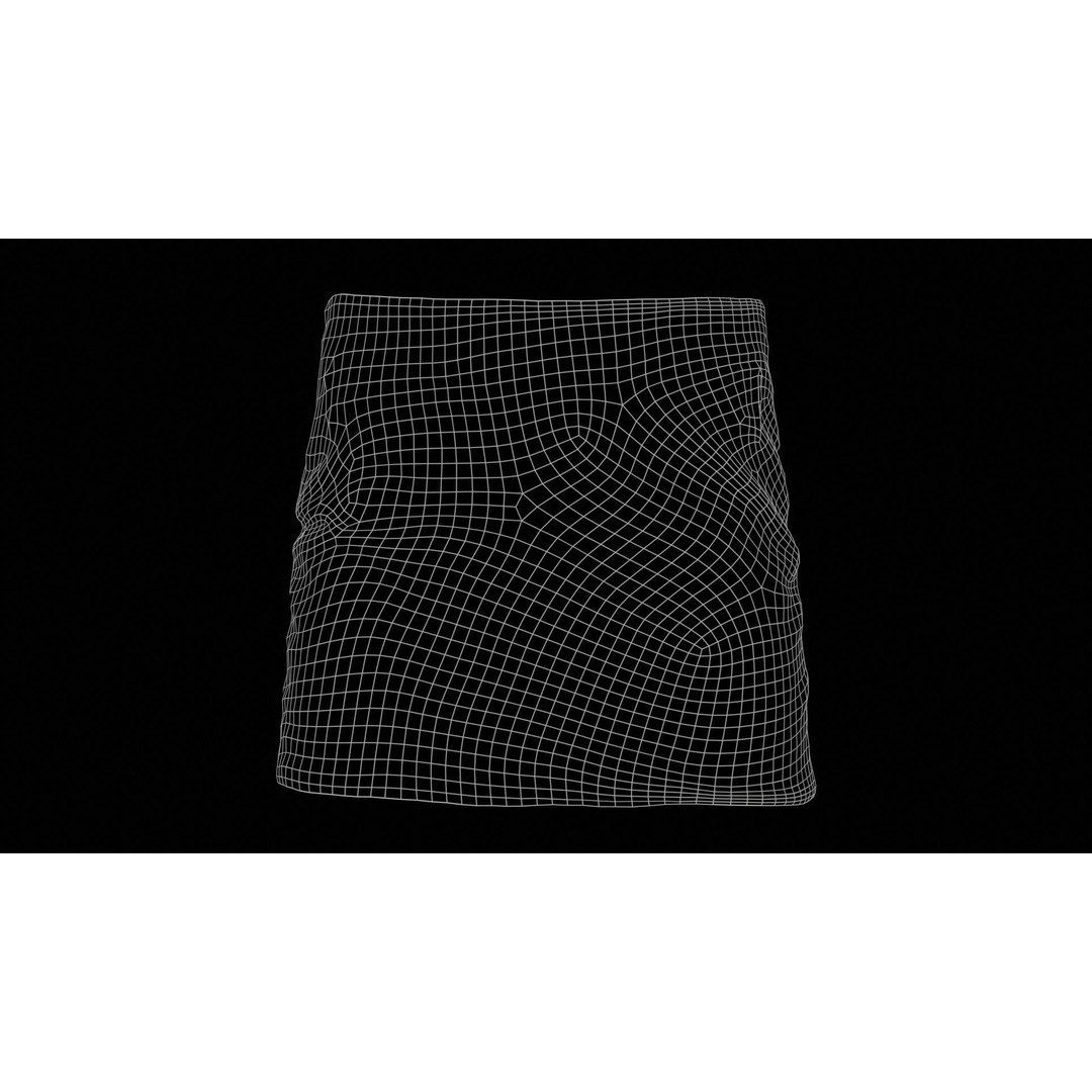 Black Leather Padded Skirt 3D Model – Low Poly Game Asset, FBX, Blender - View 13