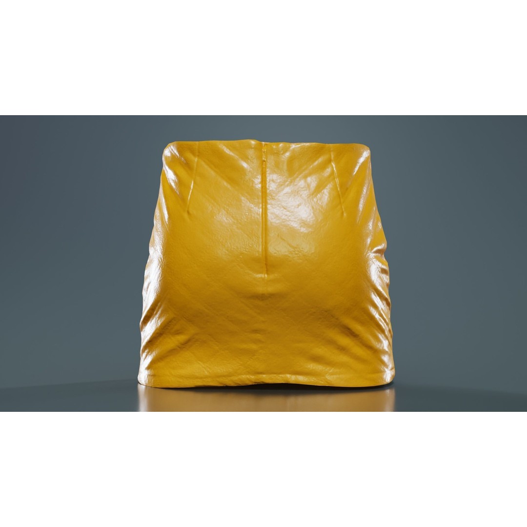 Black Leather Padded Skirt 3D Model – Low Poly Game Asset, FBX, Blender - View 15