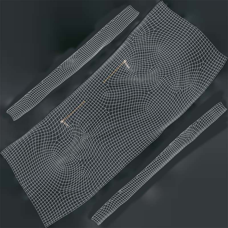 Black Leather Padded Skirt 3D Model – Low Poly Game Asset, FBX, Blender - View 16