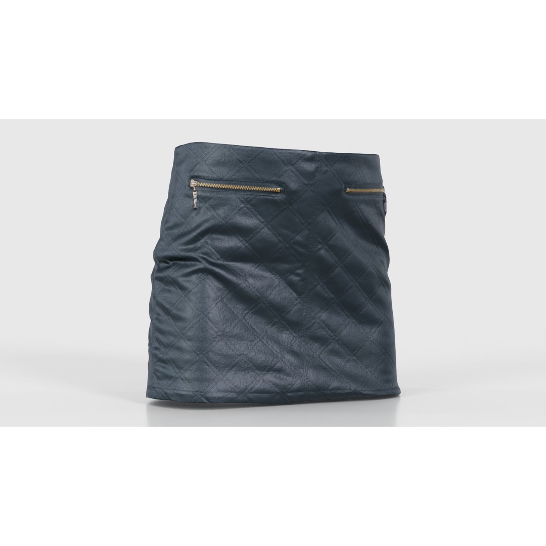 Black Leather Padded Skirt 3D Model – Low Poly Game Asset, FBX, Blender - View 18