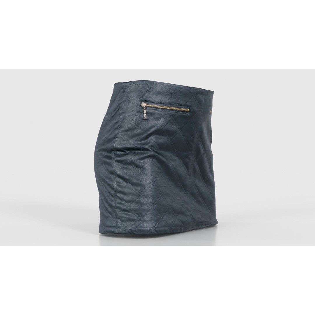 Black Leather Padded Skirt 3D Model – Low Poly Game Asset, FBX, Blender - View 19