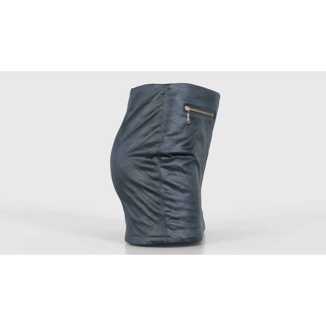 Black Leather Padded Skirt 3D Model – Low Poly Game Asset, FBX, Blender - View 20