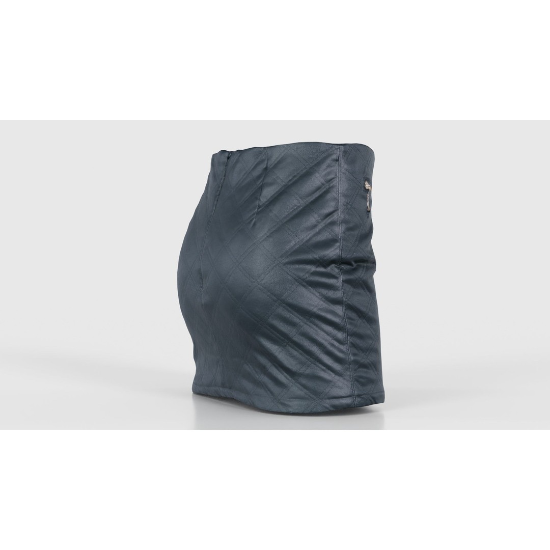 Black Leather Padded Skirt 3D Model – Low Poly Game Asset, FBX, Blender - View 21