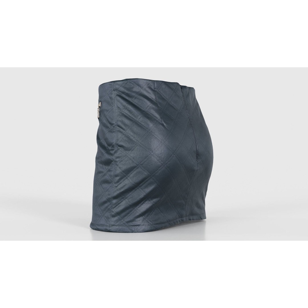 Black Leather Padded Skirt 3D Model – Low Poly Game Asset, FBX, Blender - View 25