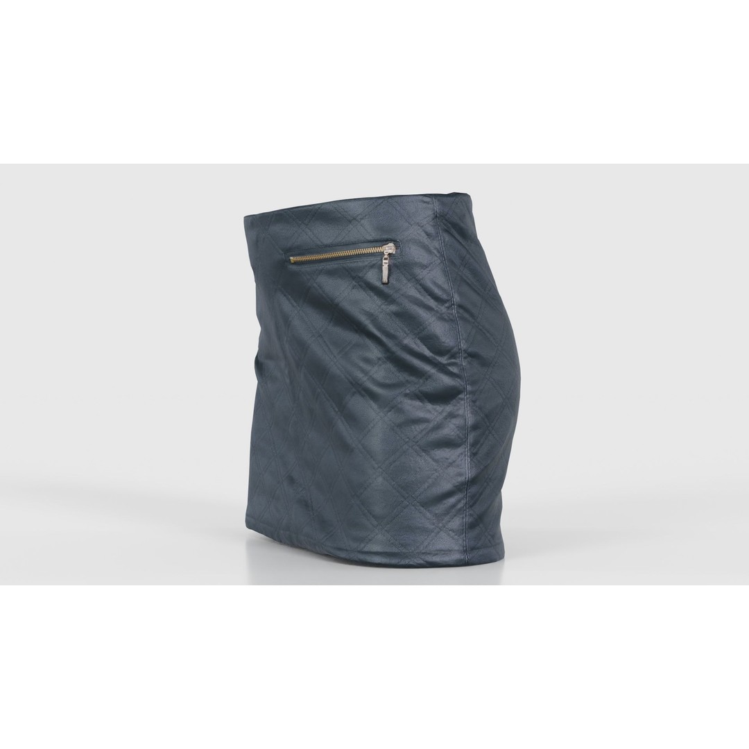 Black Leather Padded Skirt 3D Model – Low Poly Game Asset, FBX, Blender - View 27