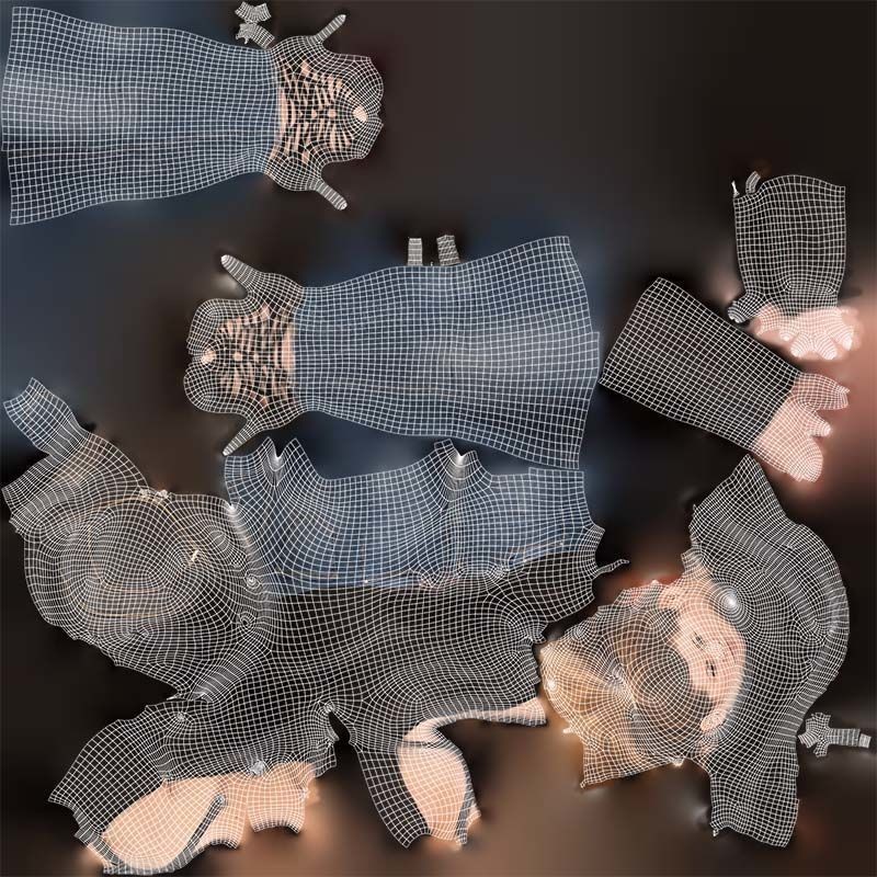 Woman 3D Model – Low Poly Character in Jeans and Scarf, FBX - View 16