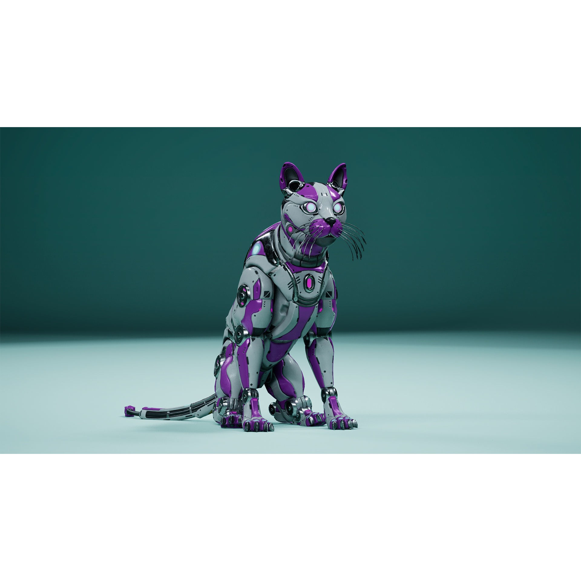 Sci-Fi Cat - Low-Poly Game-Ready 3D Model - View 10