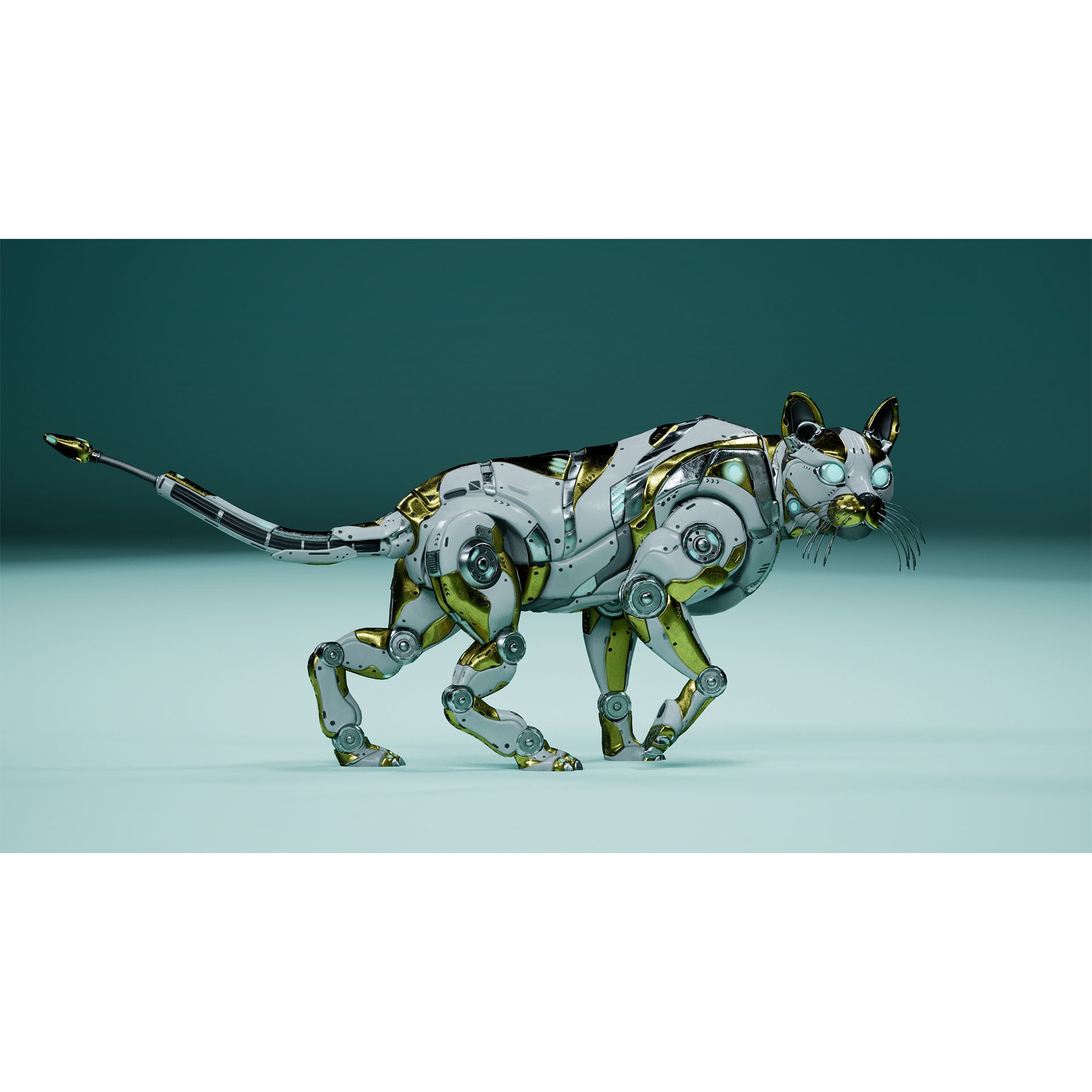 Sci-Fi Cat - Low-Poly Game-Ready 3D Model - View 12