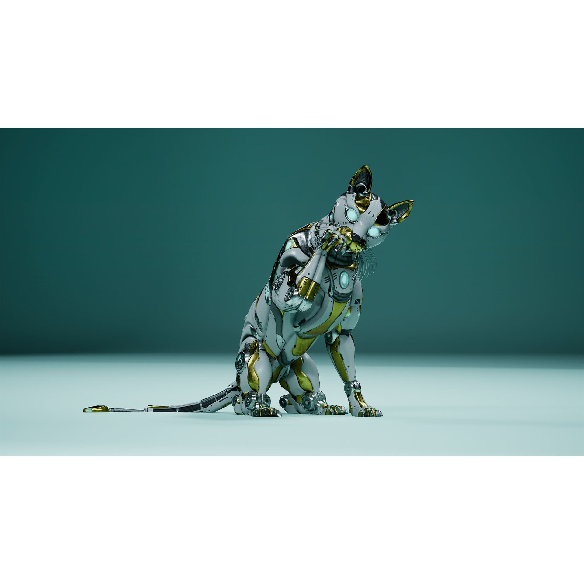 Sci-Fi Cat - Low-Poly Game-Ready 3D Model - View 13