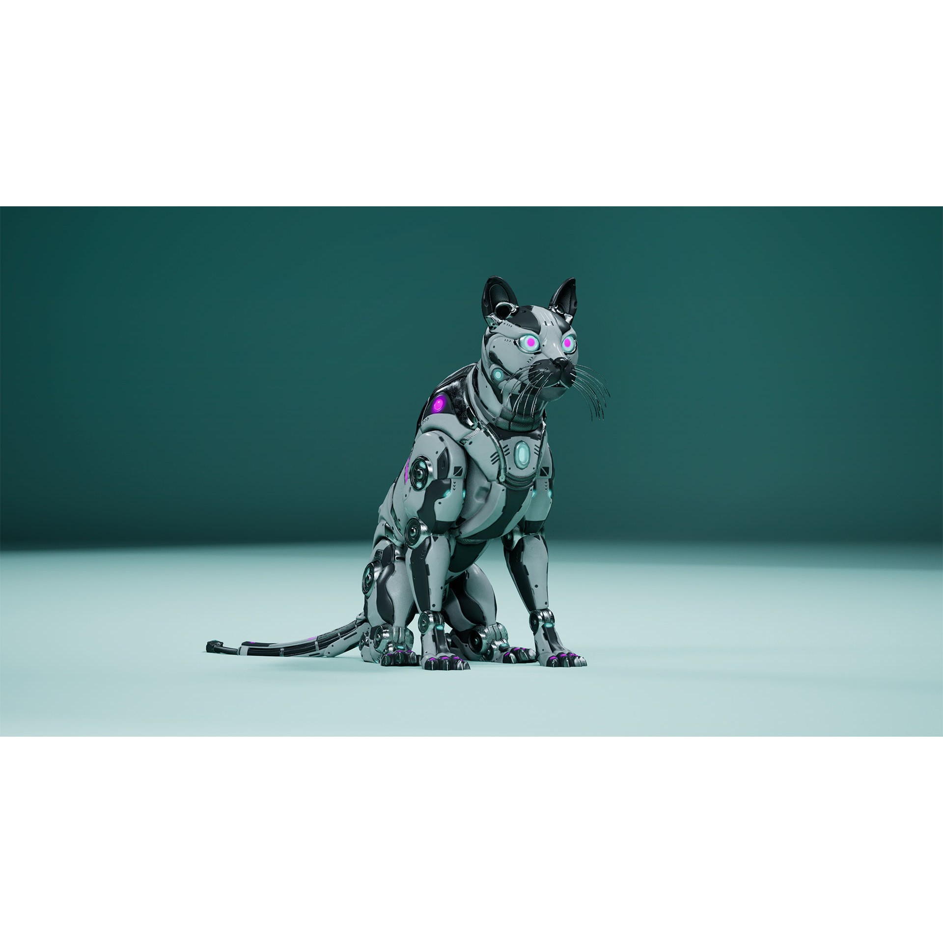 Sci-Fi Cat - Low-Poly Game-Ready 3D Model - View 14