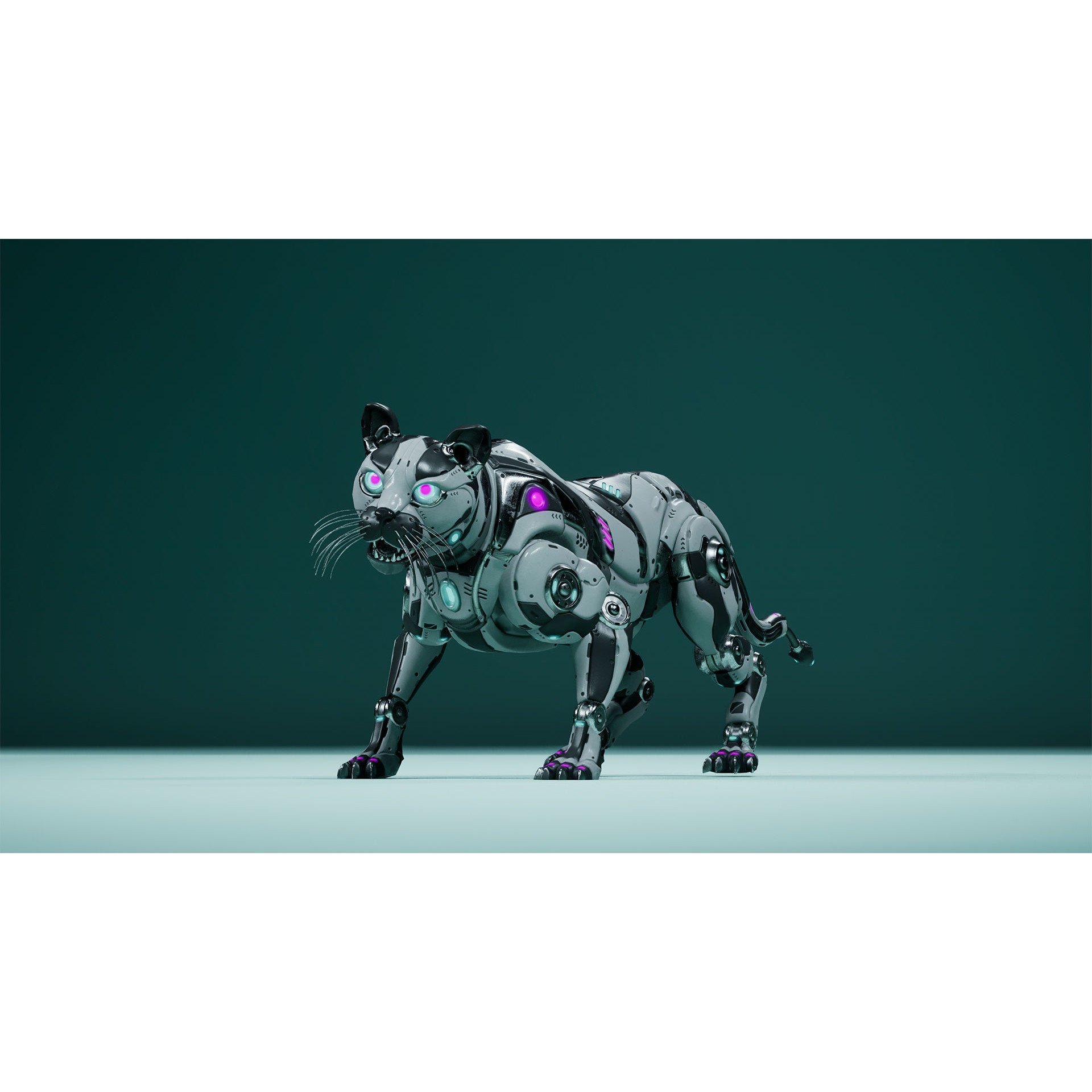 Sci-Fi Cat - Low-Poly Game-Ready 3D Model - View 15