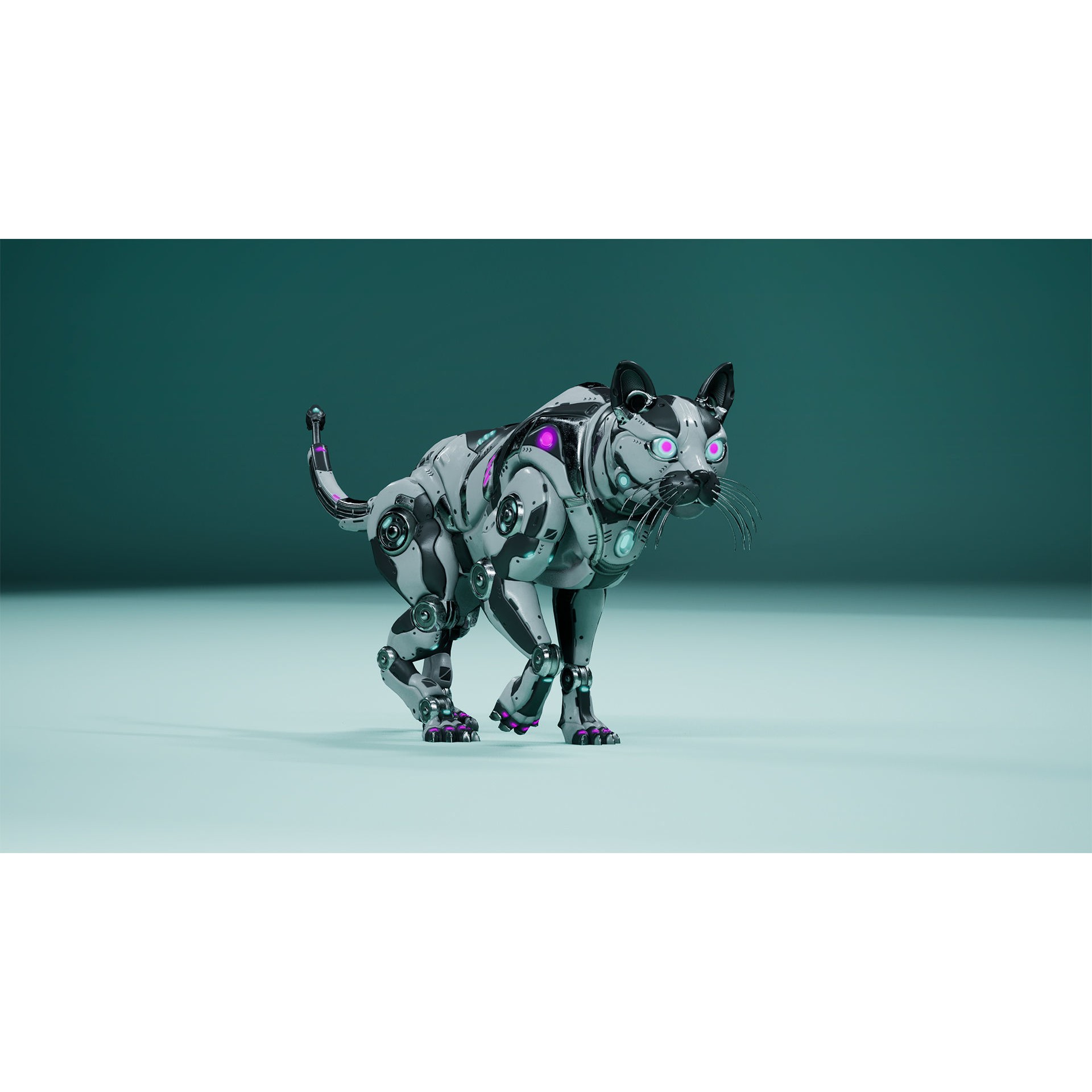 Sci-Fi Cat - Low-Poly Game-Ready 3D Model - View 16
