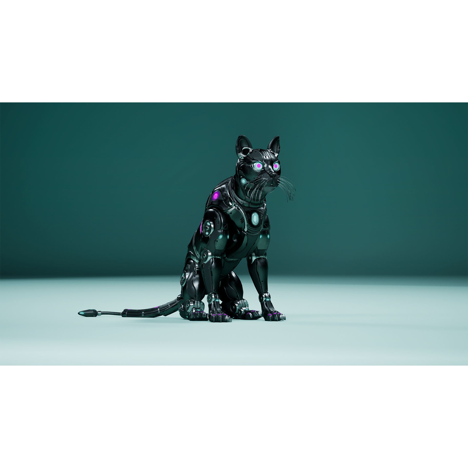 Sci-Fi Cat - Low-Poly Game-Ready 3D Model - View 17