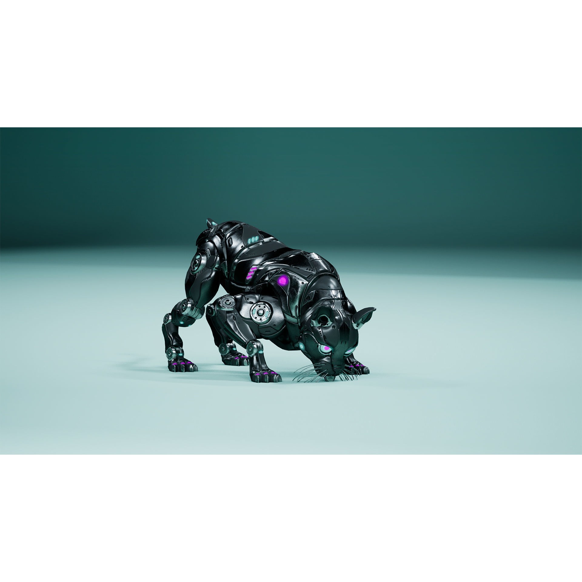 Sci-Fi Cat - Low-Poly Game-Ready 3D Model - View 18