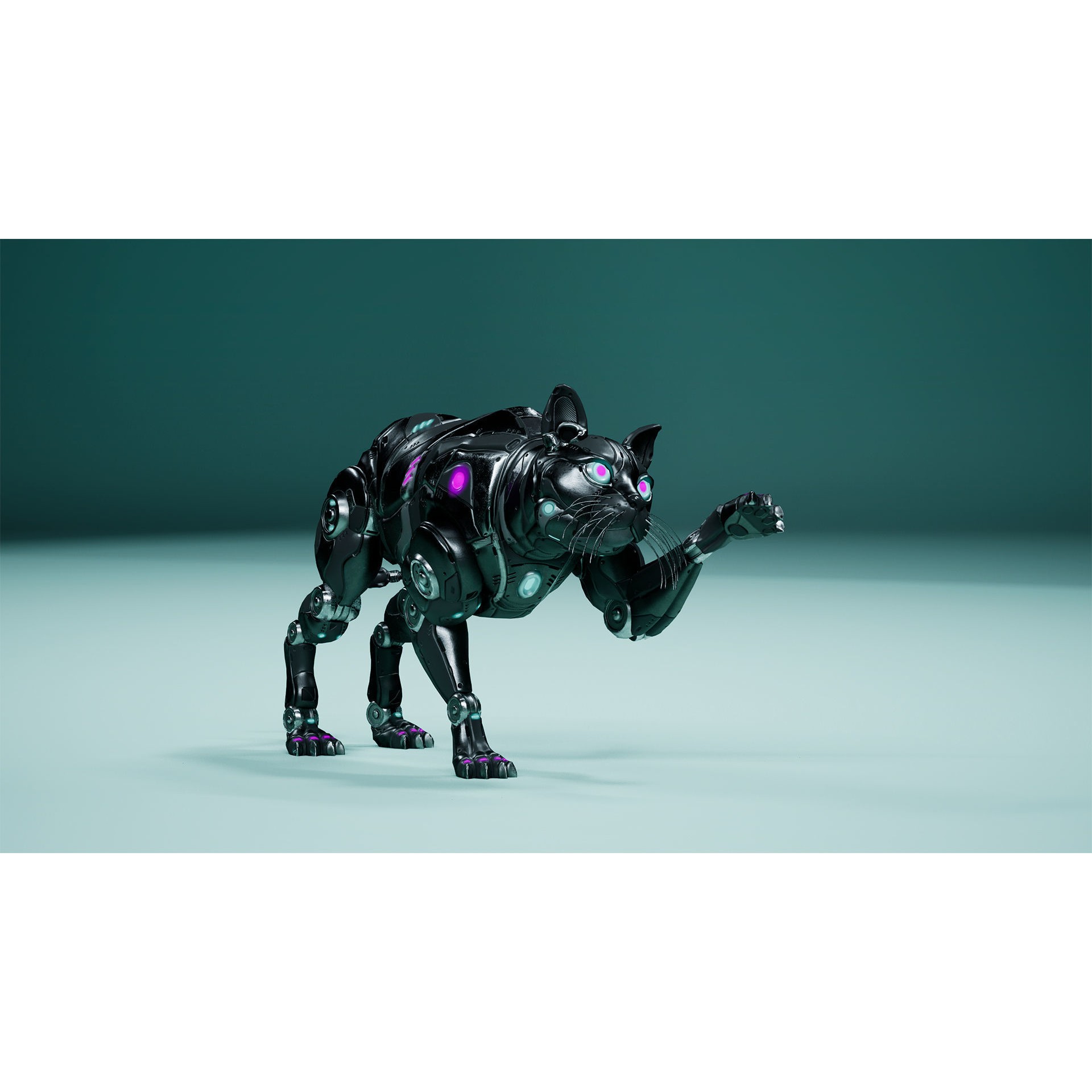 Sci-Fi Cat - Low-Poly Game-Ready 3D Model - View 19