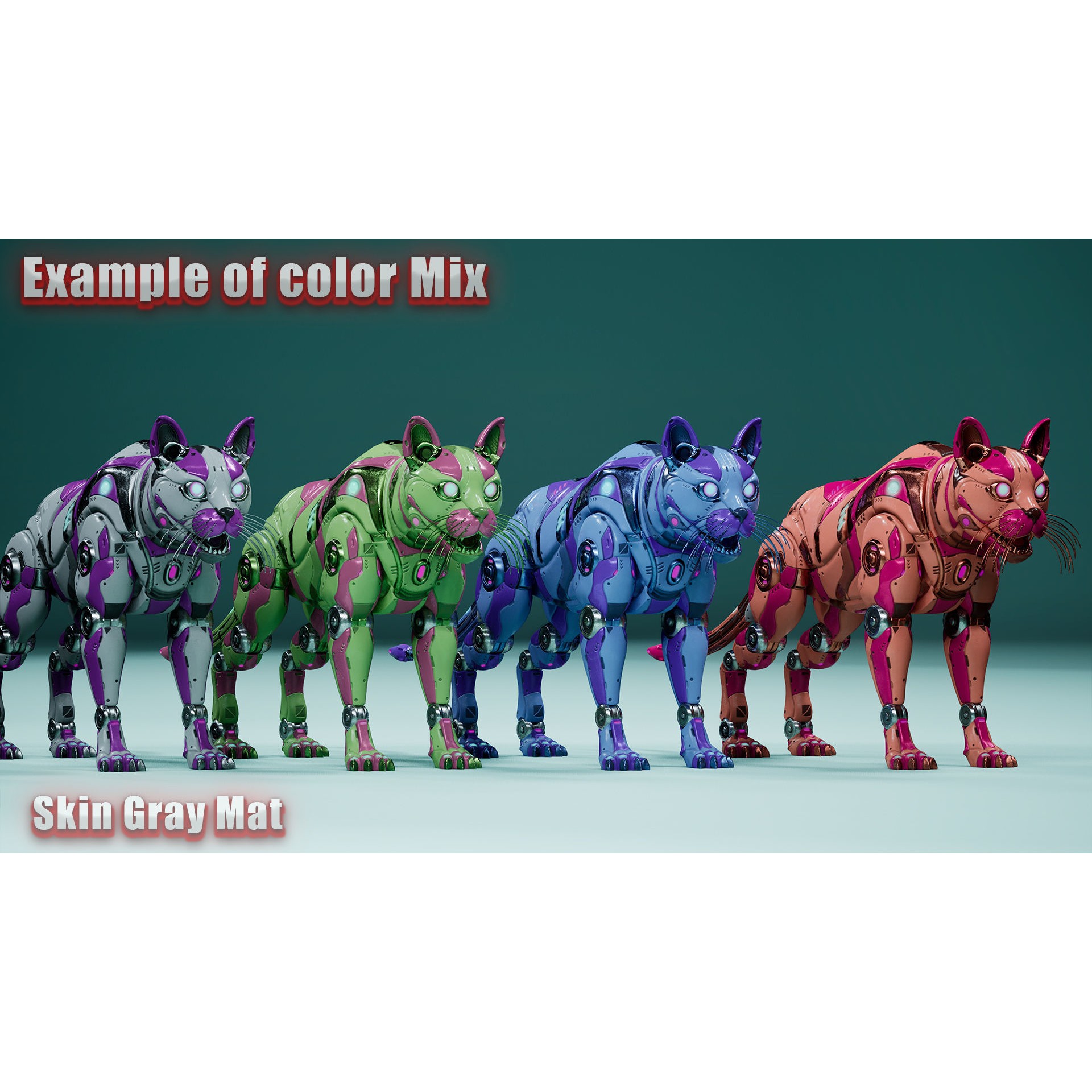 Sci-Fi Cat - Low-Poly Game-Ready 3D Model - View 21