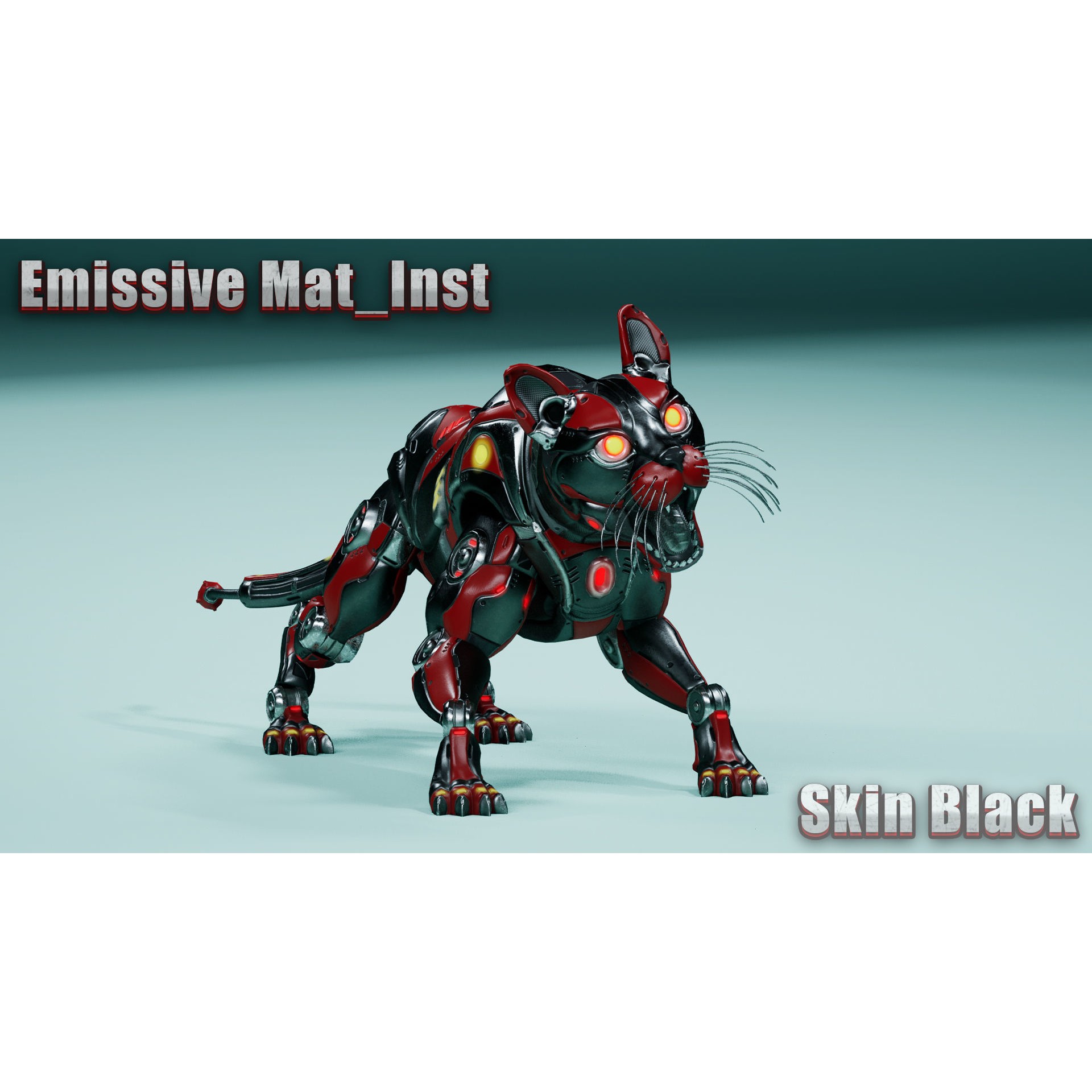 Sci-Fi Cat - Low-Poly Game-Ready 3D Model - View 25