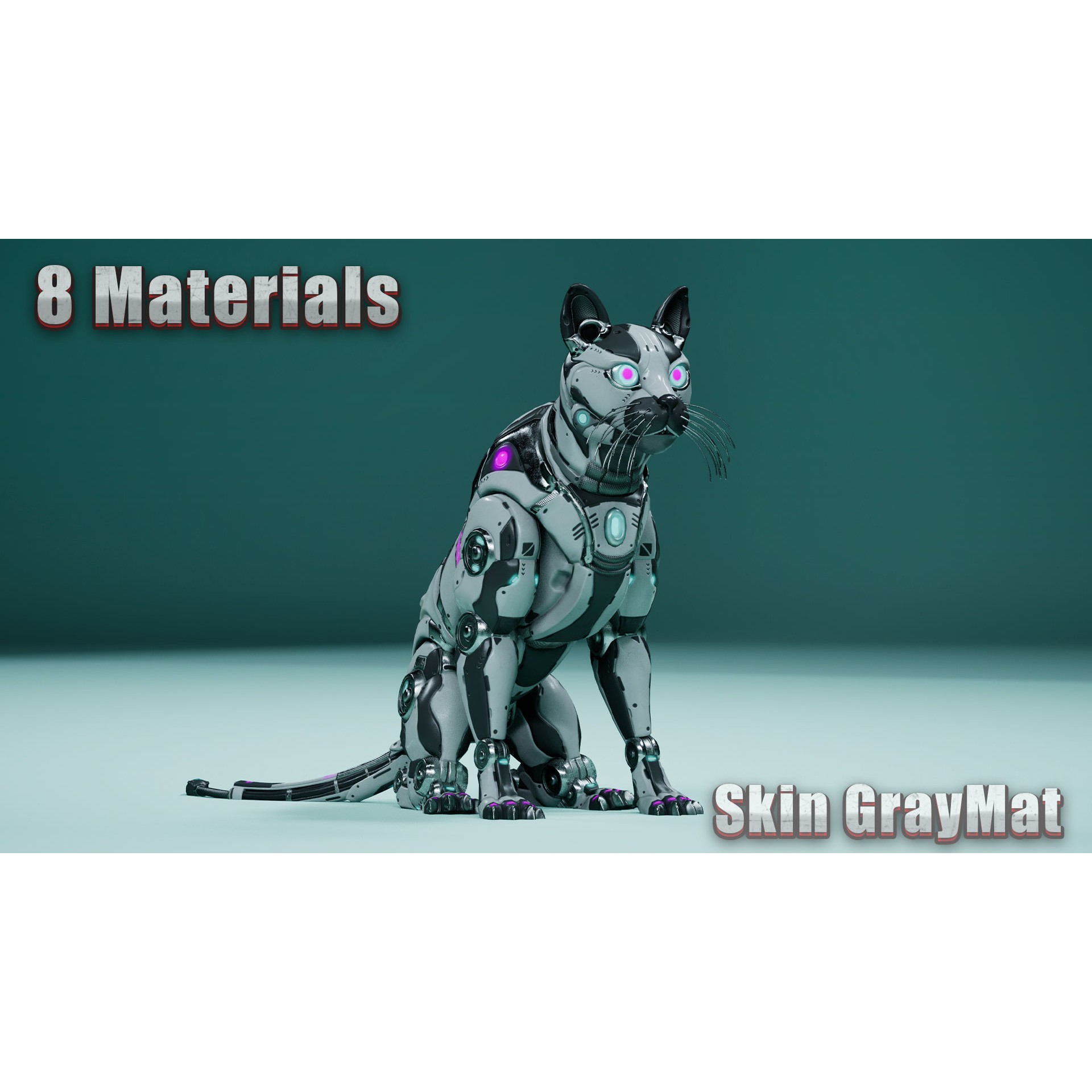 Sci-Fi Cat - Low-Poly Game-Ready 3D Model - View 26