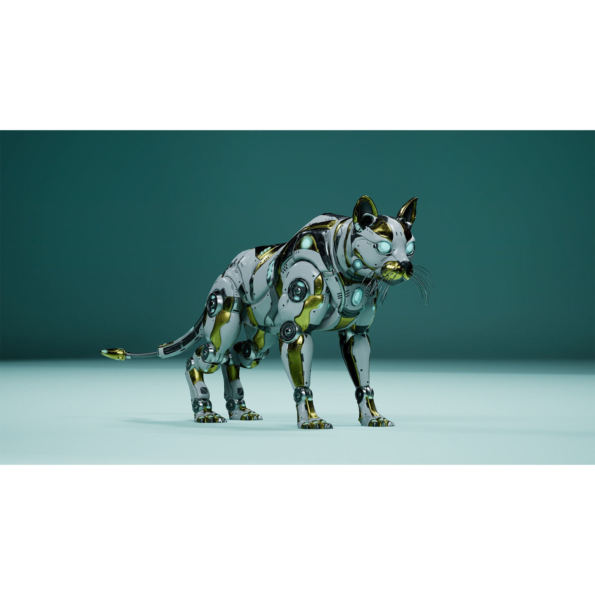 Sci-Fi Cat - Low-Poly Game-Ready 3D Model - View 3