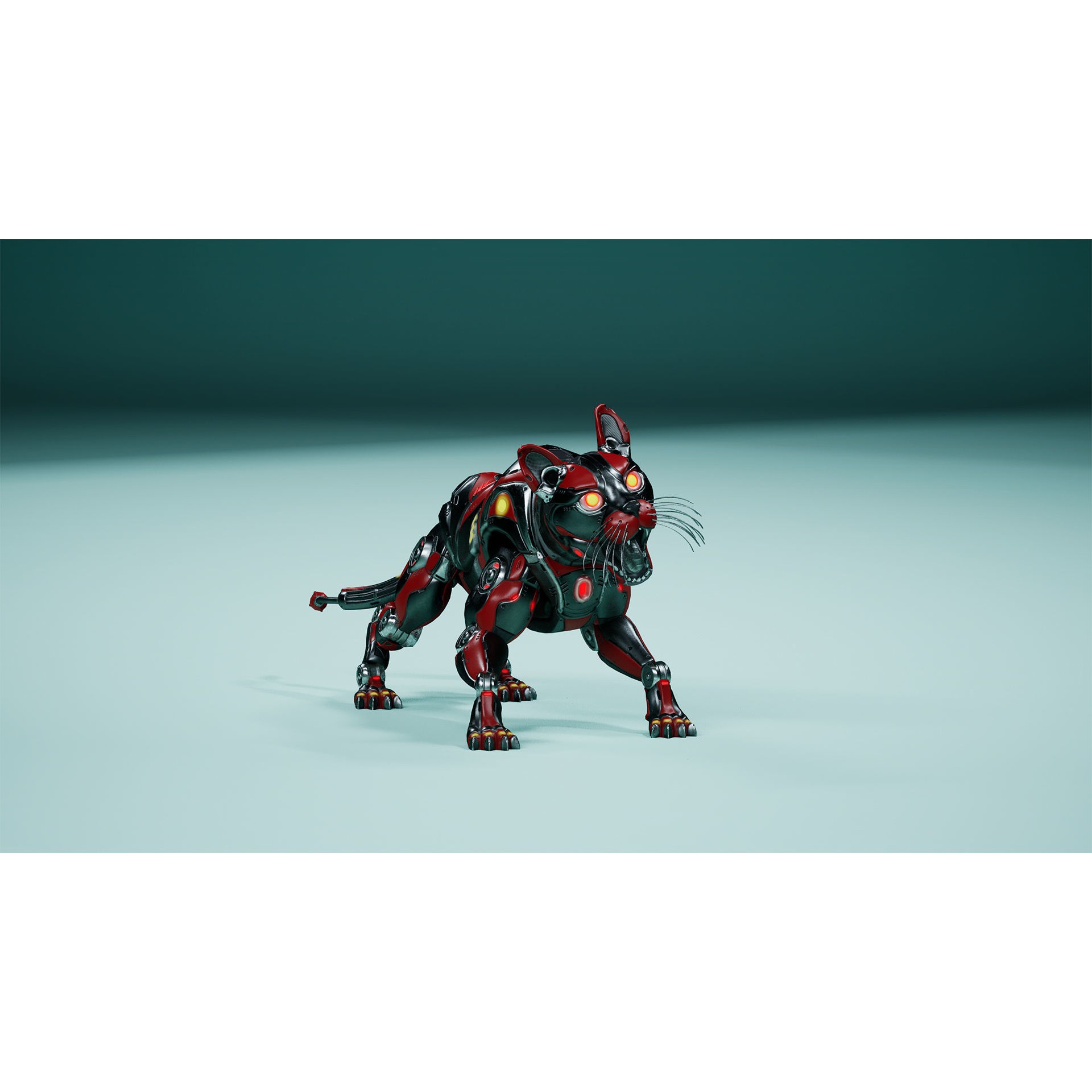 Sci-Fi Cat - Low-Poly Game-Ready 3D Model - View 4