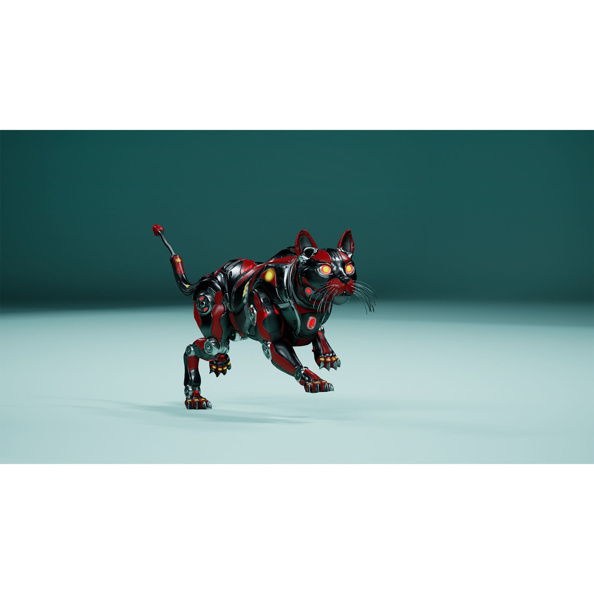 Sci-Fi Cat - Low-Poly Game-Ready 3D Model - View 5