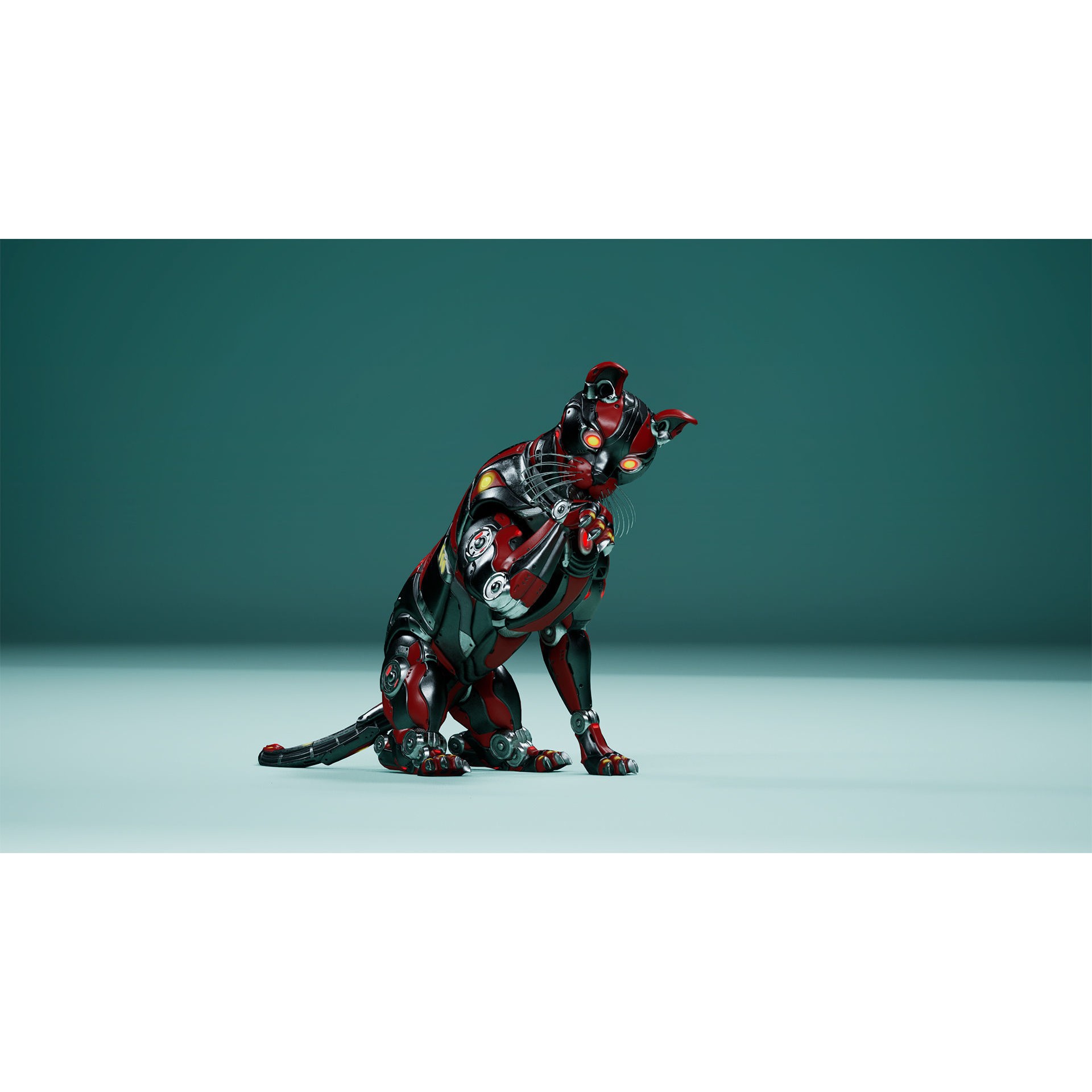 Sci-Fi Cat - Low-Poly Game-Ready 3D Model - View 6