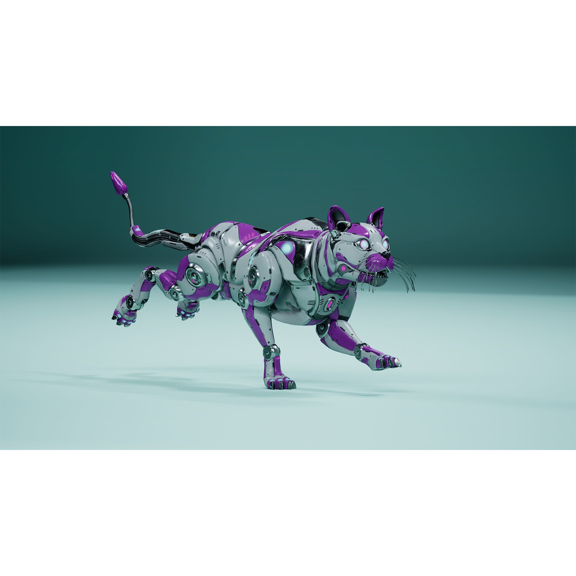 Sci-Fi Cat - Low-Poly Game-Ready 3D Model - View 8