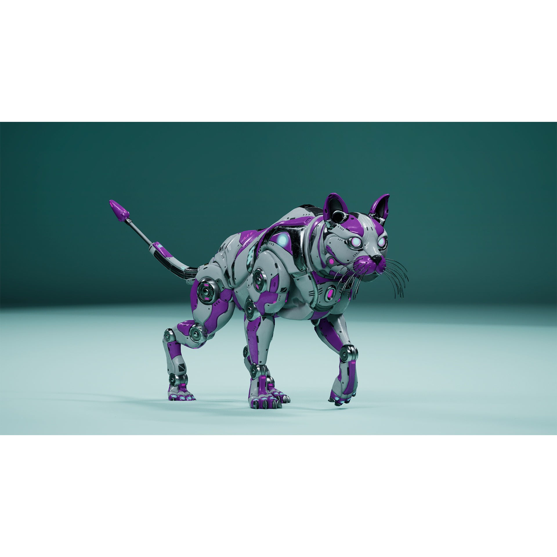Sci-Fi Cat - Low-Poly Game-Ready 3D Model - View 9